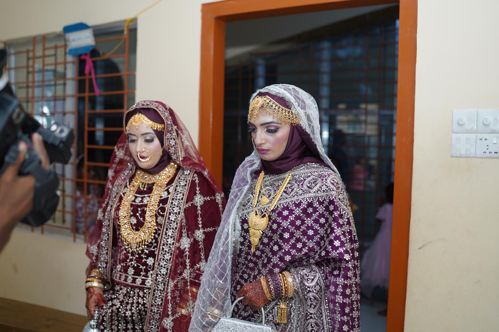 Rumana Begum and Eyarun Nessa dressed for their wedding celebration