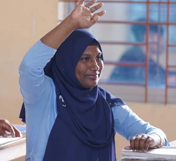Sima Begum participating confidently in class