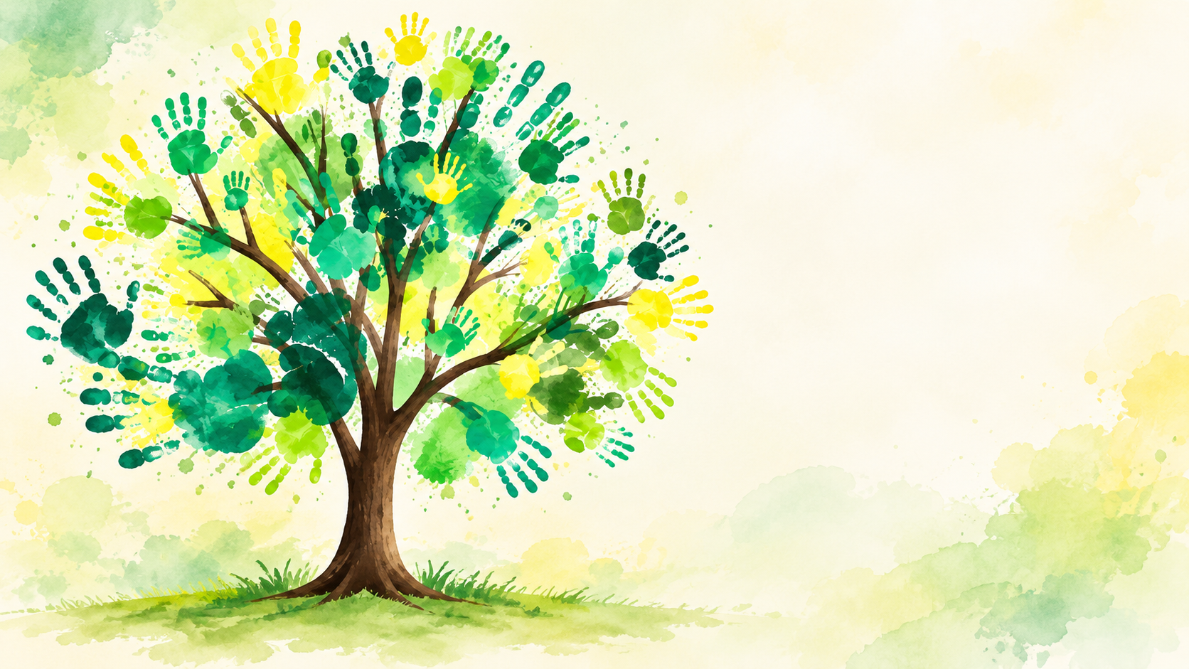 Colourful Hope and Prosperity handprint tree